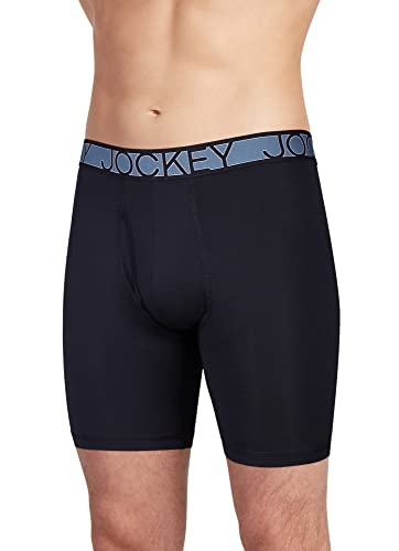 310twpcrtxl.jpg Jockey Men's Active Microfiber Underwear - 9" Long Leg Boxer Brief - 3 Pack - Comfortable Workout Briefs