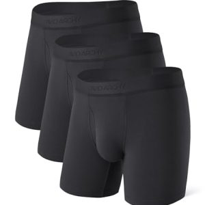 David Archy Men's Comfortable Micro Modal Boxer Briefs with Fly 3 Pack