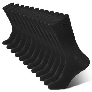 BAMBOO COOL Men's Breathable Rib Dress Socks - Bamboo Viscose & Lightweight Comfort for Men, Casual Wear, 6 Pack, The Fo
