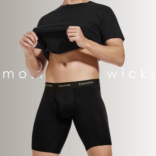 311u5dnevjl 1.jpg Expertoftio Men's 9 Inch Long Leg Boxer Briefs for Men: Performance & Moisture Wicking, Anting Chafing Relief, Fly Desig