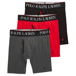 POLO RALPH LAUREN Men's 4D Flex Cooling Microfiber Boxer Briefs, 3 Pack POLO RALPH LAUREN Men's 4D Flex Cooling Microfib