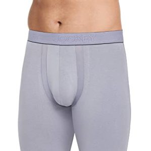 Jockey Men's Chafe Proof Underwear Cotton Stretch Boxer Brief | Jockey Men's 8.5" Long Leg Underwear Cotton Stretch Box