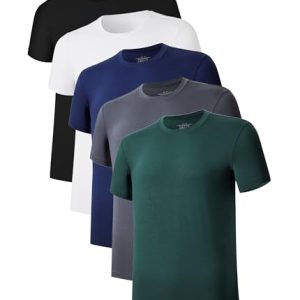Men's Bamboo Rayon Undershirts for Moisture Wicking Slim Fit T-Shirts | Men's Short Sleeve Bamboo Rayon T-Shirts for Mo