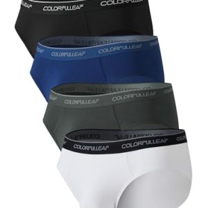COLORFULLEAF Men's Soft Bamboo Underwear Briefs with Fly 3 or 4 Pack for Comfortable Everyday Wear