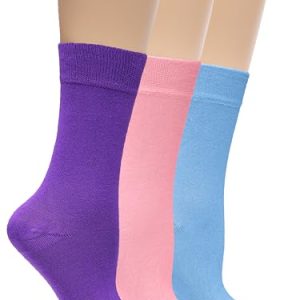 Hugh Ugoli Women's Bamboo Dress Socks, Extremely Soft, Thin, Crew Length for Business Casual, Non-Binding, 3-6 Pairs