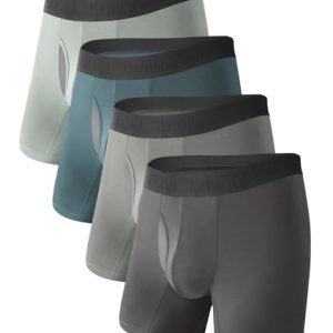 BAMBOO COOL Men's Ultra Breathable Underwear Mesh Boxer Briefs No Ride Up Multipack