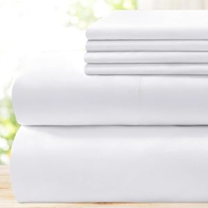BYSURE King Size Super Soft Cooling Bed Sheets - Hotel Luxury White 1800 Thread Count Microfiber Wrinkle & Fade Resistan
