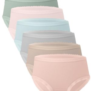 BAMBOO COOL Women's Soft Lace Panties Hipster 6-Pack Full Coverage Briefs - Forest Stewardship Council