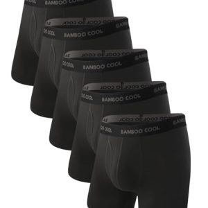 Men's Bamboo Cool Ultra ComfortSoft Moisture Wicking & Breathable No Ride Up Boxer Briefs with Fly, Multipack | Men's B