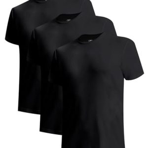 BAMBOO COOL Men’s Moisture-Wicking Undershirts Slim Fit V-Neck/Crewneck Soft Stretch White Tees, 3 Pack BAMBOO COOL Me