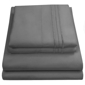 Breathable Luxury King Size Bed Sheets with Full Elastic & Secure Corner Straps - 1800 Thread Count Supreme Collection -