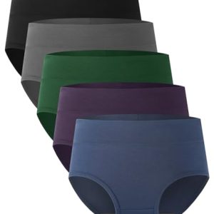 Bamboo Cool Women's High Waisted Briefs - Soft, Breathable Full Coverage, 5-Pack, The Forest Stewardship Council Certifi