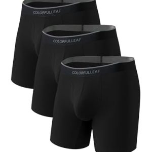 Colorfulleaf Soft Bamboo Rayon Men's Breathable Boxer Briefs for Summer Open Fly Multipack | Colorfulleaf Men's Soft Ba