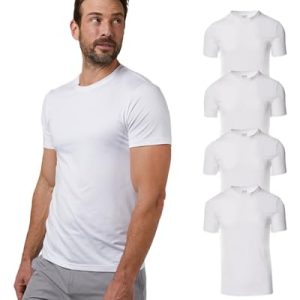 32 Degrees Mens 4 Pack Cool Crewneck T-Shirt | Anti-Odor | Quick Drying