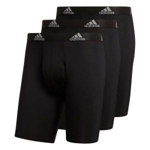 adidas Men's Performance Long Boxer Brief 3-Pack Underwear - Fitness Enthusiasts - Workout Gym Home Long Boxer Brief 3-P
