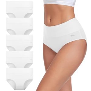 Coskefy Women's High Waisted Cotton Underwear Soft Breathable Panties for Ladies | Coskefy Women's Stretchable Cotton B