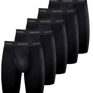 Expertoftio Men's 9 Inch Long Leg Boxer Briefs Performance Moisture Wicking Fly Pack Expertoftio Men's 9 Inch Long Leg