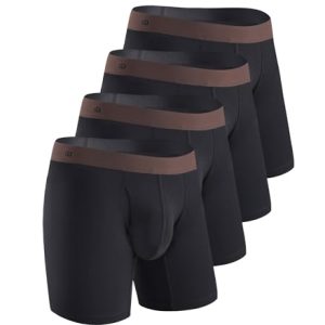 David Archy Men's Boxer Briefs Rayon Made from Bamboo Breathable Soft Underwear Support Pouch 4 Pack | David Archy Men'