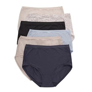 Hanes Women's Microfiber Stretch Underwear Pack for Comfort Flex Fit Brief Bikini or Thong Panties, 6-Pack OEKO-TEX STAN