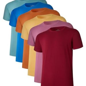 COLORFULLEAF Men's Bamboo Undershirts Regular Fit V Neck T-Shirts Short Sleeve Crew Neck Tees 3 or 6 Pack Soft & Breatha