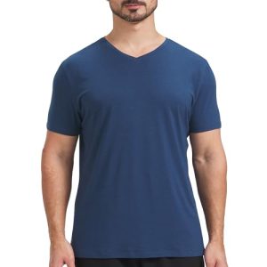 OEKO-TEX Certified Men's Ultra Soft V-Neck Bamboo Viscose Undershirt for Comfortable Casual Wear | Men's Ultra Soft Bam