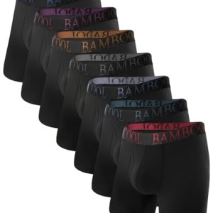 BAMBOO COOL Men's Ultra ComfortSoft Moisture Wicking & Breathable Underwear, No Ride Up Boxer Briefs with Fly, Multipack