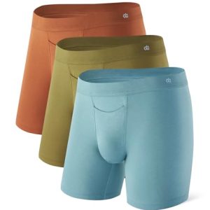 David Archy Mens Soft Comfortable Moisture-Wicking Boxer Briefs with Fly 3 Pack David Archy Mens Boxer Briefs Soft Comfo