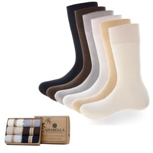 Adabella Mens Premium Bamboo Rayon Crew Socks - Soft Thin Casual Dress - Size 8-12 for Men | Adabella Mens Crew Socks G