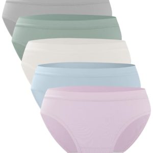 Bamboo Cool Soft Stretch Breathable Women's Hipster Bikini Underwear - 5 Pack