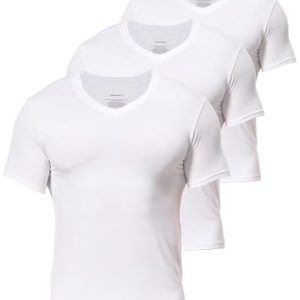 Comfneat Men's Viscose V-Neck Undershirts 3-Pack Cool Feeling OEKO-TEX Certified