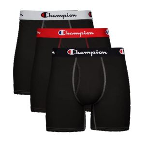 Champion Men's Underwear Boxer Briefs - Total Support Pouch, Cotton Stretch, 3-Pack Champion Men's Boxer Briefs - Total