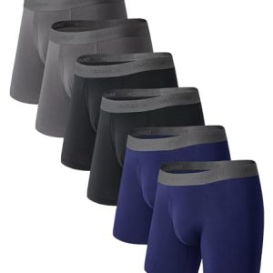 David Archy Men's Breathable Soft Boxer Briefs with Fly Multipack | David Archy Men's Moisture-Wicking Boxer Briefs wit