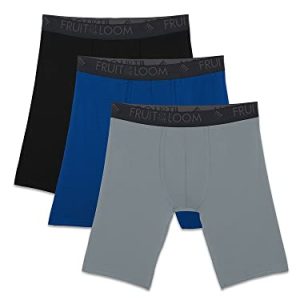 Fruit of the Loom Men's Breathable Boxer Briefs, Moisture Wicking Underwear, Assorted Color Multipacks for Hot Summer D