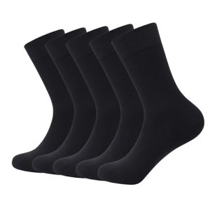 SERISIMPLE Bamboo Men's Thin Soft Anti-Odor Crew Socks - Cool Comfort 5 Pairs