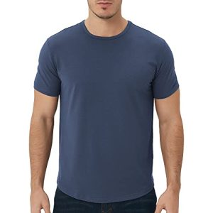 OEKO-TEX Certified Men's Ultra Soft Bamboo Viscose T-Shirt for Men in Curve Hem and Lightweight Cooling Design | Men's