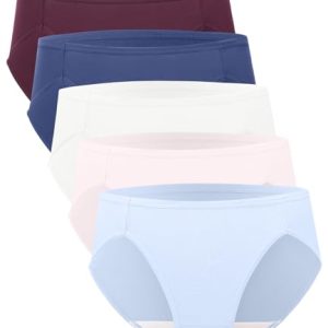 Bamboo Cool High Cut Briefs for Women: Breathable & Moisture-Wicking, 5-Pack | Bamboo Cool Women's Hipster Briefs: Comf