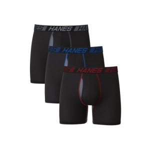 Hanes Men's Total Support Pouch Boxer Briefs X-Temp Cooling Moisture-Wicking Underwear Regular Fit 3-Pack | Hanes Men's