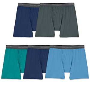 Fruit of the Loom Men's Lightweight & Moisture Wicking 4-Way Stretch Boxer Briefs | Perfect for Workout & Daily Wear | L