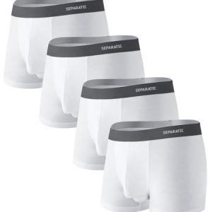 Mens Bamboo Underwear Breathable Trunks |5-Inch Legs 4 Pack Breathable Bamboo Underwear for Men |5-Inch Legs 4 Pack