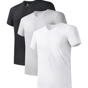 David Archy Men's Bamboo Rayon Moisture-Wicking V-Neck T-Shirts 3 or 5 Pack