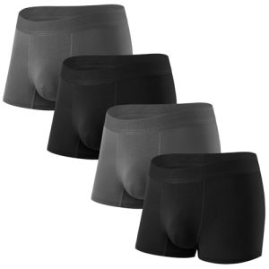 5Mayi Men's Bamboo Viscose Boxer Briefs - Pack No Open Fly Trunks Underwear - Comfortable and Breathable Summer Wear for