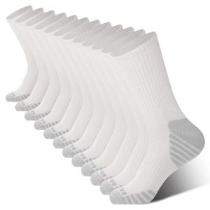Men's Bamboo Cool Crew Socks for Sports and Running - Moisture Wicking, Breathable Arch Support, 6 Pack | Men's Bamboo