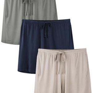 BAMBOO COOL Women's Comfortable Pajama Shorts - The Forest Stewardship Council Approved - Pack of 3 - Drawstring Waist -