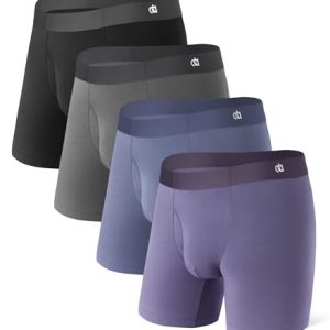 DAVID ARCHY Mens Ultra Soft Boxer Briefs Micro Modal Moisture Wicking Seamless Underwear 4 Pack | DAVID ARCHY Mens Ultr