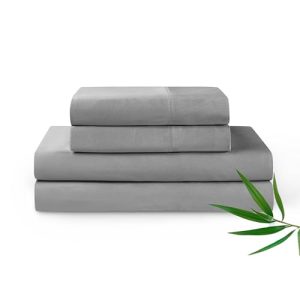 YnM Cooling Bed Sheet Set for Ca King, 100 Percent Rayon Derived from Bamboo, 400TC Fabric with 2 Pillowcases and Flat S