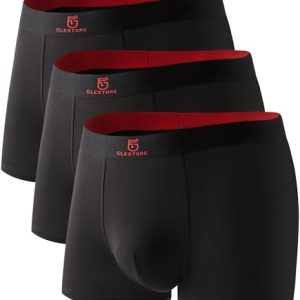 GLESTORE Mens Underwear Trunks Pack Modal Moisture Wicking with Pouch GLESTORE Mens Pack Modal Underwear Trunks Moistu