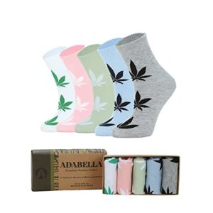 Adabella Women's Bamboo Rayon Quarter Ankle Floral Socks - Thin Breathable Moisture Wicking Soft Seamless Size 6-10 Ada