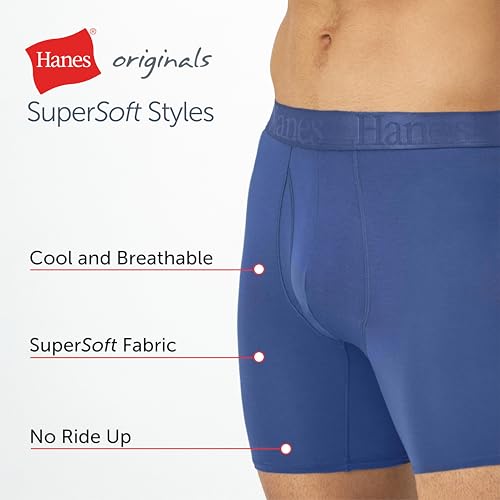 411iwyb45jl 2.jpg Hanes Men's Supersoft Underwear, Viscose from Bamboo, Trunks - Everyday Comfort for Men | Hanes Men's Supersoft Underwe
