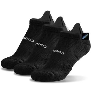 BRISIRA Coolmax Bamboo Viscose Compression Running Socks for Men and Women - Anti Blister Cushioned Seamless Ankle Low