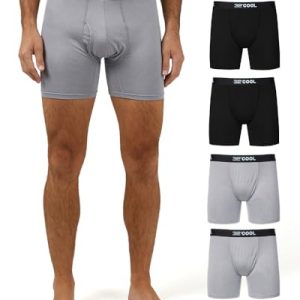 32 Degrees COOL Mens 4-PACK Quick Dry Performance Boxer Brief: Comfort Elastic Waistband, Quick Dry, Breathable | Men's